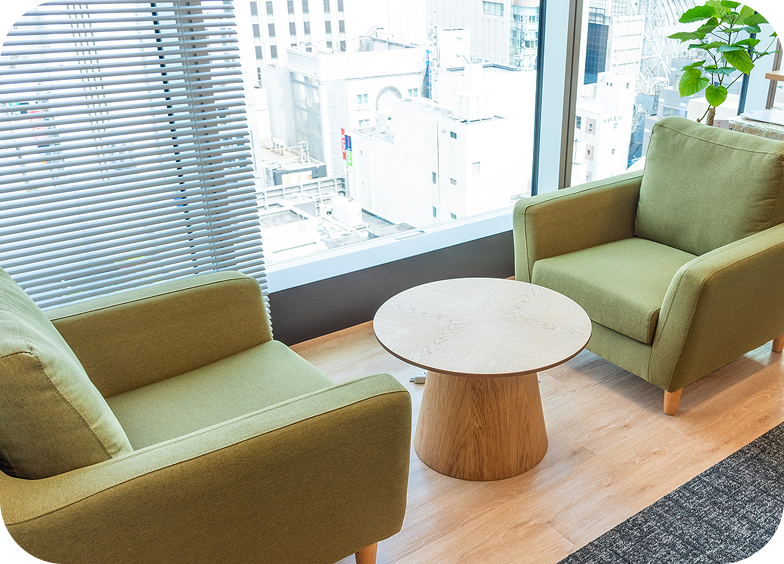 ほっと一息ついたり、気軽な打ち合わせがで